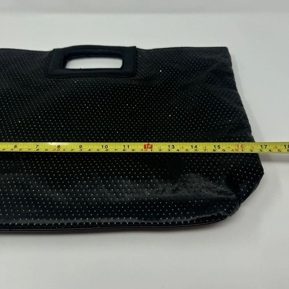 Victoria Secret Clutch Handbag Business Tote with Built in Handle Black Sparkle